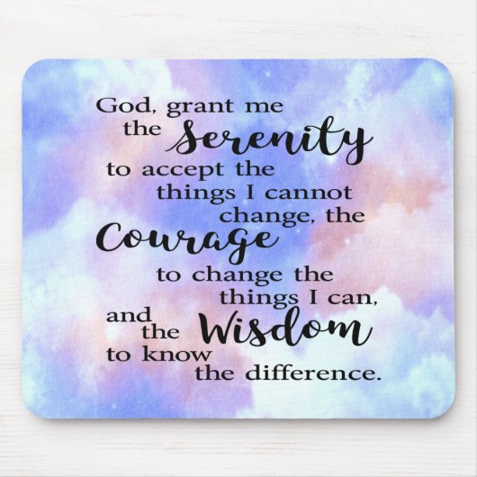 Muismat van de Waterverf van Serenity Prayer (Voorkant)