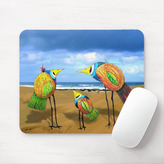 Muismat van drie vogelsoorten (Met muis)