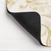 Muismat van fijn papier, beige en wit (Hoek)