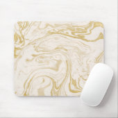 Muismat van fijn papier, beige en wit (Met muis)