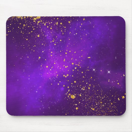 Muismat van goudglitter en Paarse melkwegen (Voorkant)