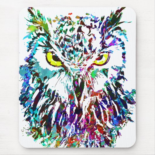 Muismat van kippen | Colorful Owl Mousepad | Eigen (Voorkant)
