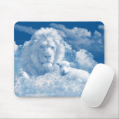 Muismat van leder en lammeren (Met muis)