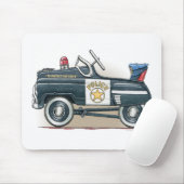 Muismat van politie Pedal Car Car Car (Met muis)