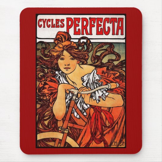 Muismat Vintage Kunst Alfons Mucha 1902 Cycles (Voorkant)