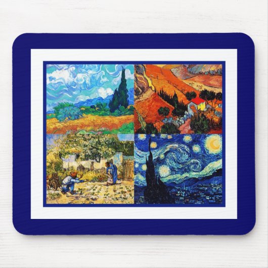 Muismat Vintage Kunst Van Gogh Collage (Voorkant)
