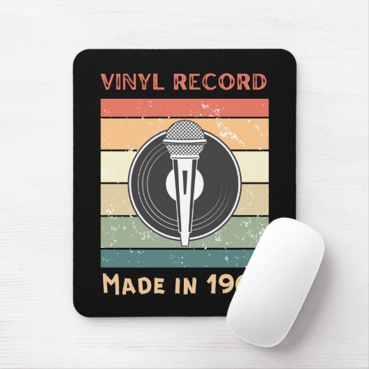 Muismat vinylrecord Retro-stijl (Met muis)