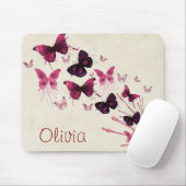 Muismat voor gepersonaliseerde Girlie Butterflies (Met muis)