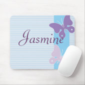 Muismat voor gepersonaliseerde naam - Butterflies (Met muis)