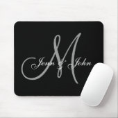 Muismat voor huwelijksmonogram Bride Groom Names (Met muis)
