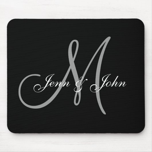 Muismat voor huwelijksmonogram Bride Groom Names (Voorkant)