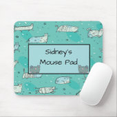 Muismat voor jong meisje met komische katten (Met muis)