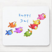 Muismat voor kleurrijke zwevende vogels (Voorkant)