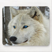 Muismat witte blauwe rode sneeuw Arctic Wolf (Voorkant)