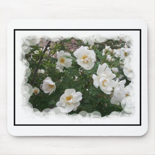 Muismat Witte bloemen (Voorkant)