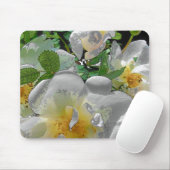 Muismat Witte bloemen (Met muis)