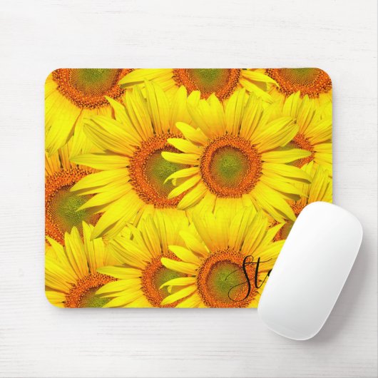 Muismat zonnebloemen (Met muis)