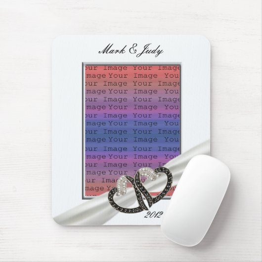 Muismat zwart-wit diamant (Met muis)