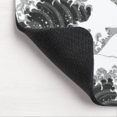 MUISMAT ZWARTE EN WITTE WAVELPATROON JAPANS (Hoek)