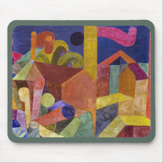 MUISMATJE - ''Huizen met Vlaggen'' - Een Abstracte Muismat