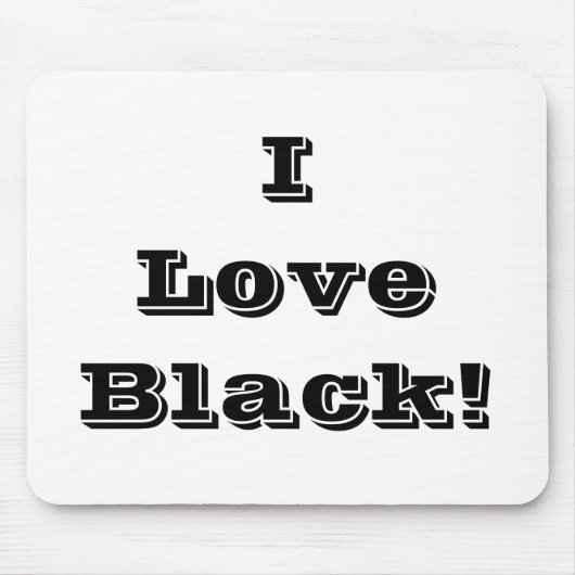 Muismatje I Love Black Muismat (Voorkant)