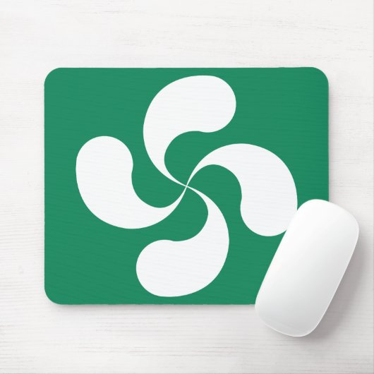 Muismatten Croix Basque fond Groen "Lauburu" (Met muis)