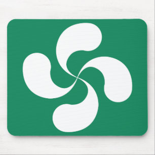 Muismatten Croix Basque fond Groen "Lauburu"