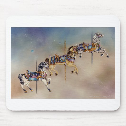 Muismatten - Drie carrouselpaarden (Voorkant)