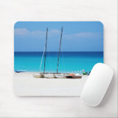 Muismatten met een afbeelding boten op een strand (Met muis)