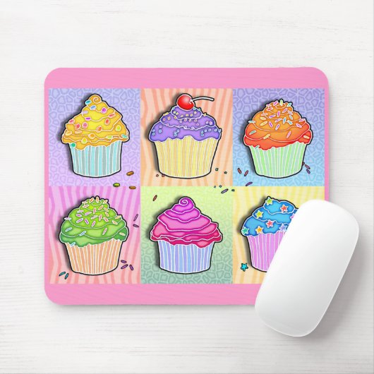 Muismatten - Pop Art Cupcakes (Met muis)