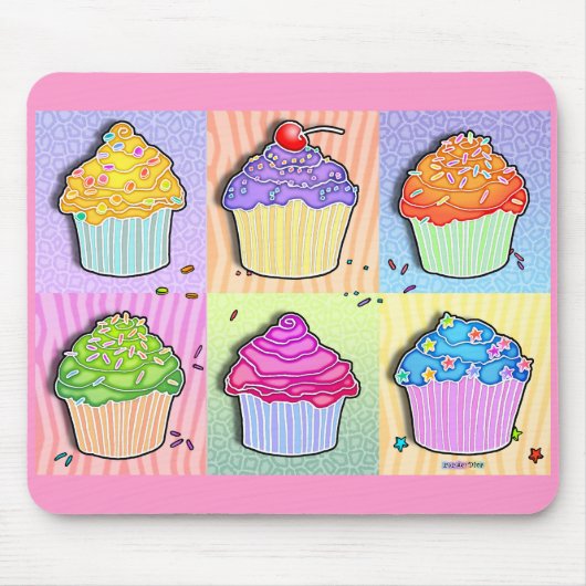 Muismatten - Pop Art Cupcakes (Voorkant)