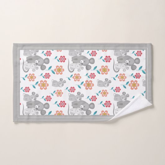 Muismoeder, baby's grijze rand Moederdag Bad Handdoek (Handdoek)