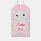 Muismuis Baby shower Roze Cadeaulabel (Voorkant)