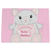 Muismuis Baby shower Roze Groot Cadeauzakje (Voorkant)