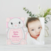 Muismuis Baby shower Roze Kaart (Staand voorkant)