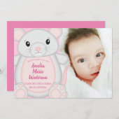 Muismuis Baby shower Roze Kaart (Voorkant / Achterkant)
