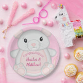 Muismuis Baby shower Roze Papieren Bordje (Feest)