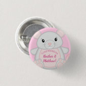 Muismuis Baby shower Roze Ronde Button 3,2 Cm (Voorkant /achterkant)
