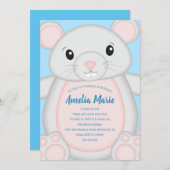 Muismuis - Birthday Party Blue Kaart (Voorkant / Achterkant)