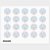 Muismuizen Baby shower blauw Ronde Sticker (Vel)
