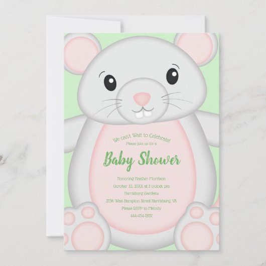 Muismuizen Baby shower Groen Kaart (Voorkant)