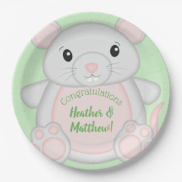 Muismuizen Baby shower Groen Papieren Bordje