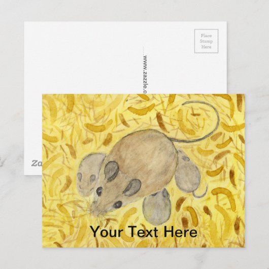 MuisnestWaterverf Briefkaart (Voorkant / Achterkant)