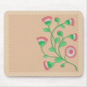 Muispad met roze bloemenmotief muismat (Voorkant)
