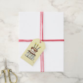 Muisparade met verjaardagstaart cadeaulabel (Met Touw)