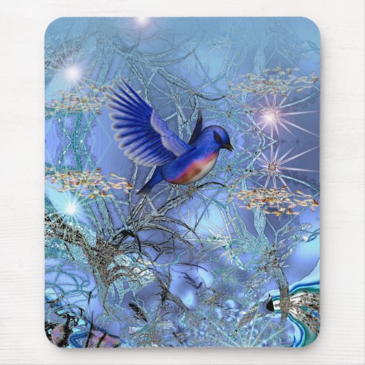 Muisplaat Blauwe Vogel Muismat (Voorkant)