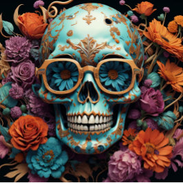 Muisseline Bloem Papier van de huid blauw