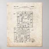 Muissetrap Board Game Patent - Oude look Poster (Voorkant)