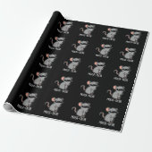 Muistache Funny Mouse Pun Dark BG Cadeaupapier (Uitgerold)