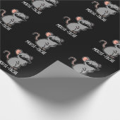 Muistache Funny Mouse Pun Dark BG Cadeaupapier (Hoek)